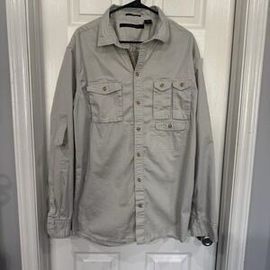 Sean John‎ Button Up Shirt Mens 3XL Tailored Fit Cotton Long Sleeves Ivory Beige